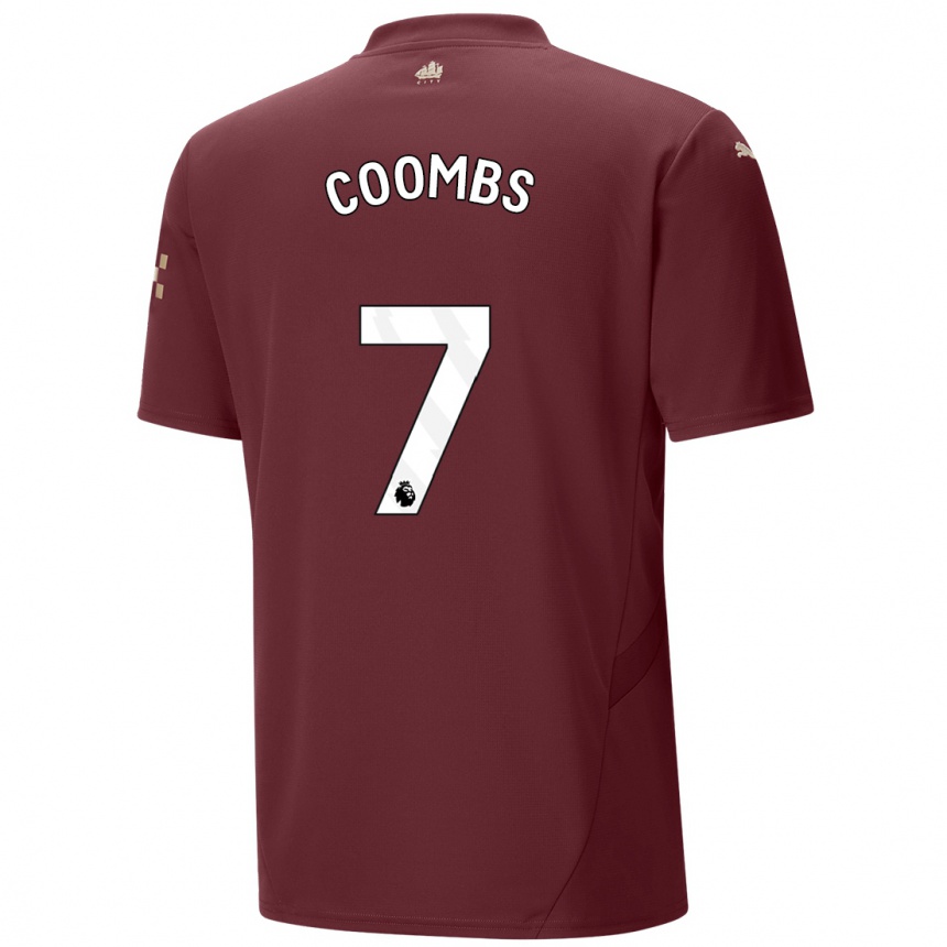 Niño Fútbol Camiseta Laura Coombs #7 Granate Equipación Tercera 2024/25