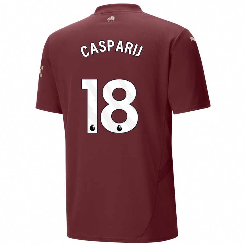 Niño Fútbol Camiseta Kerstin Casparij #18 Granate Equipación Tercera 2024/25