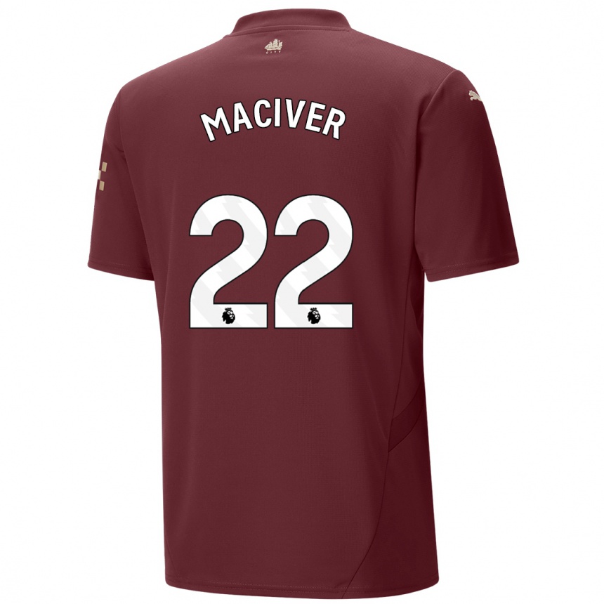 Niño Fútbol Camiseta Sandy Maciver #22 Granate Equipación Tercera 2024/25