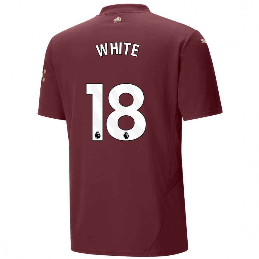 Niño Fútbol Camiseta Ellen White #18 Granate Equipación Tercera 2024/25