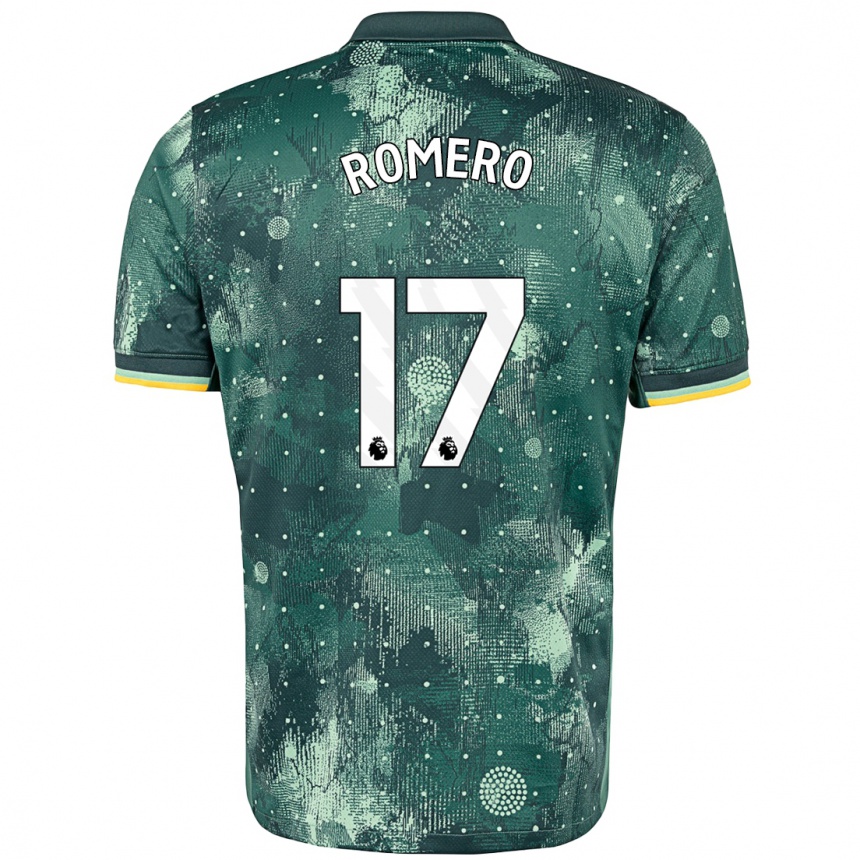 Niño Fútbol Camiseta Cristian Romero #17 Verde Menta Equipación Tercera 2024/25