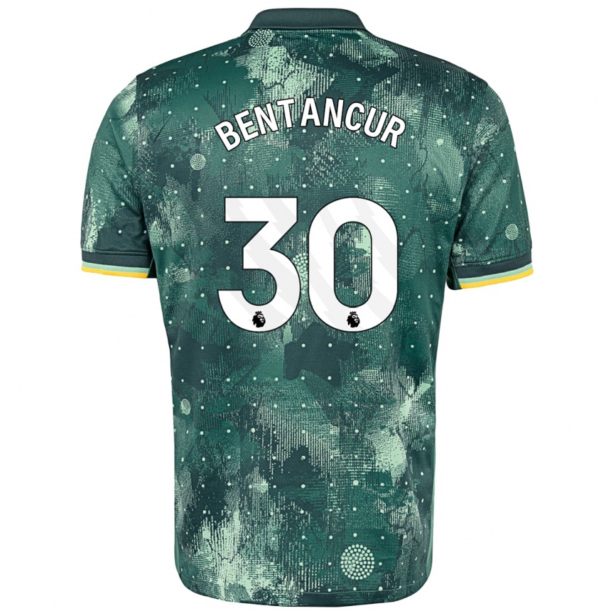 Niño Fútbol Camiseta Rodrigo Bentancur #30 Verde Menta Equipación Tercera 2024/25