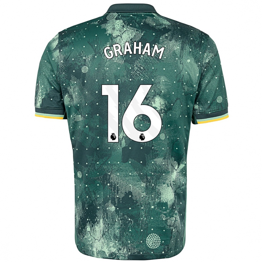 Niño Fútbol Camiseta Kit Graham #16 Verde Menta Equipación Tercera 2024/25