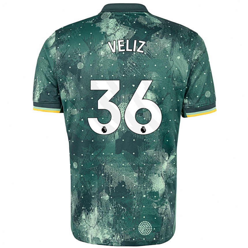 Niño Fútbol Camiseta Alejo Véliz #36 Verde Menta Equipación Tercera 2024/25