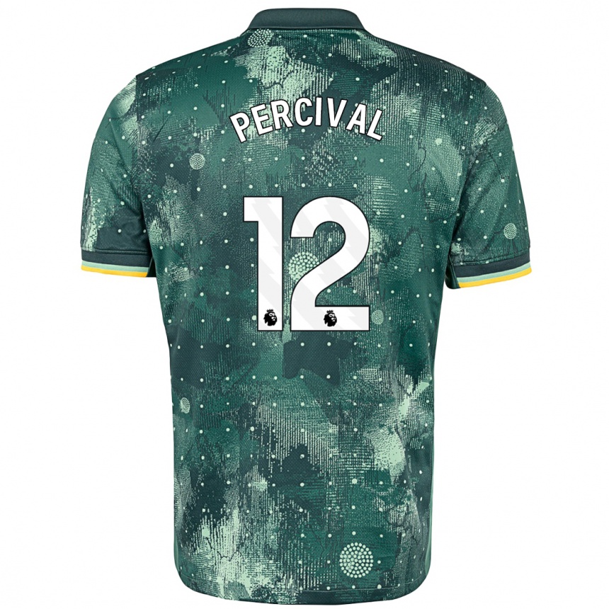 Niño Fútbol Camiseta Ria Percival #12 Verde Menta Equipación Tercera 2024/25