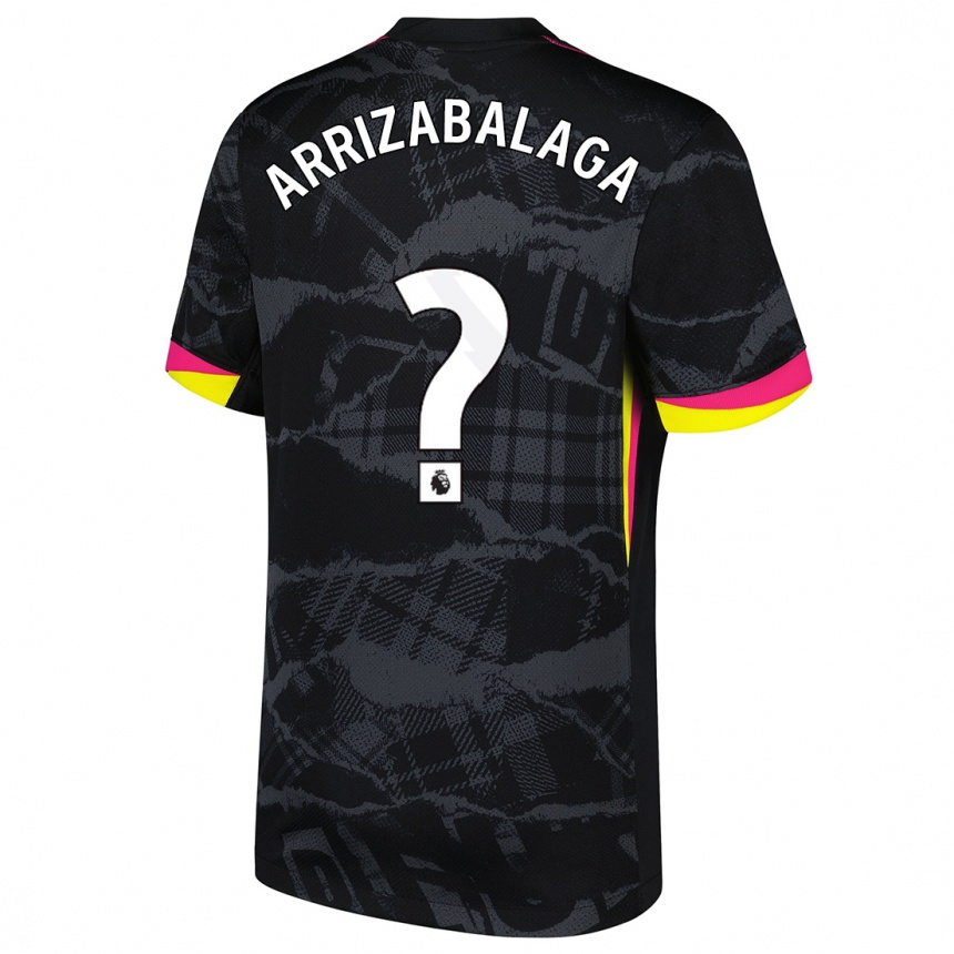 Niño Fútbol Camiseta Kepa Arrizabalaga #0 Negro Rosa Equipación Tercera 2024/25