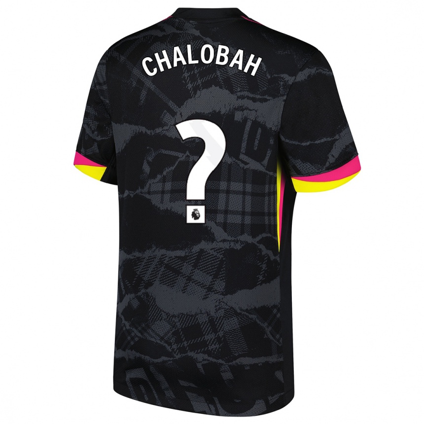 Niño Fútbol Camiseta Trevoh Chalobah #0 Negro Rosa Equipación Tercera 2024/25