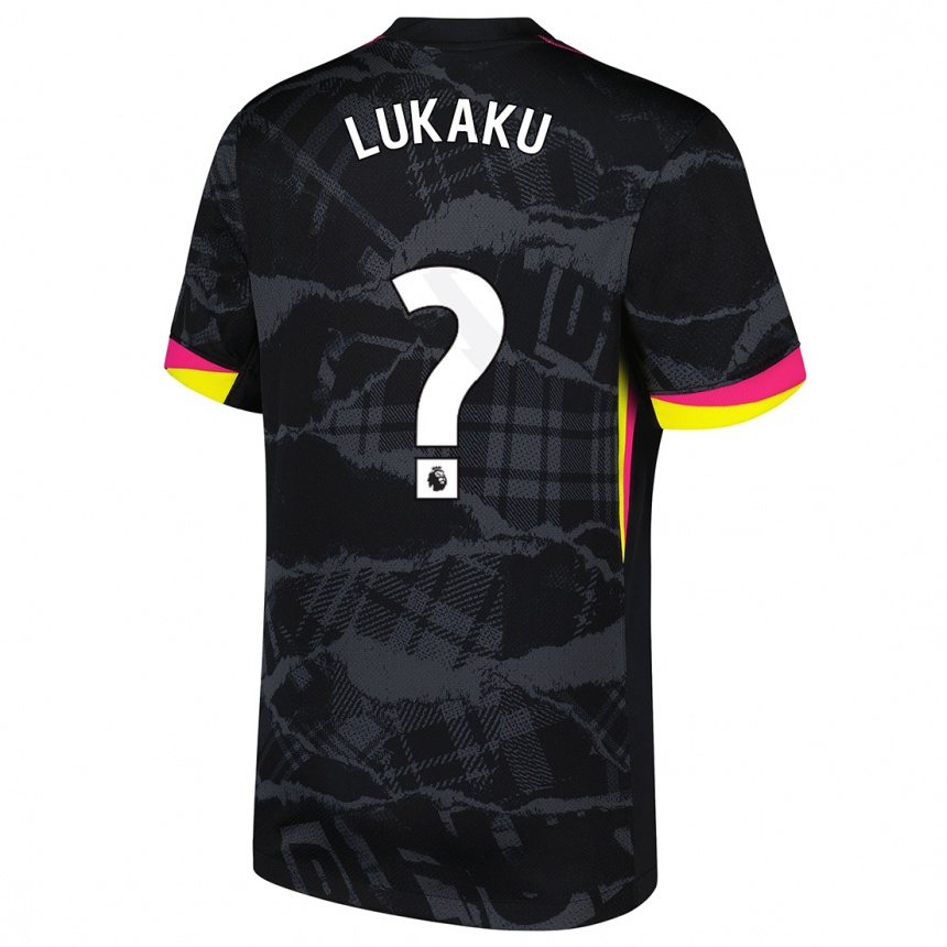 Niño Fútbol Camiseta Romelu Lukaku #0 Negro Rosa Equipación Tercera 2024/25