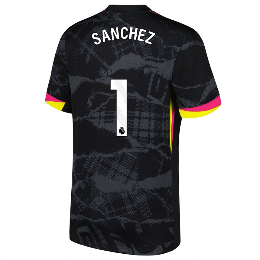 Niño Fútbol Camiseta Robert Sánchez #1 Negro Rosa Equipación Tercera 2024/25