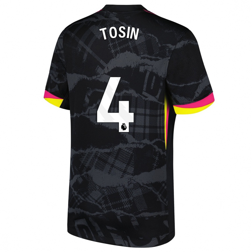 Niño Fútbol Camiseta Tosin Adarabioyo #4 Negro Rosa Equipación Tercera 2024/25