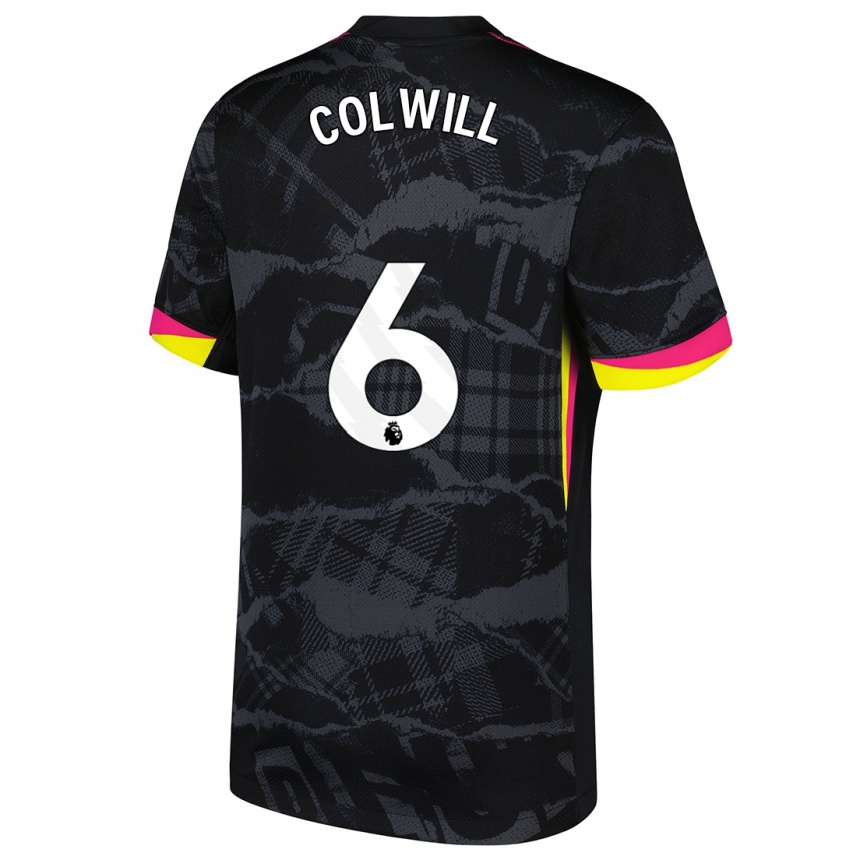 Niño Fútbol Camiseta Levi Colwill #6 Negro Rosa Equipación Tercera 2024/25