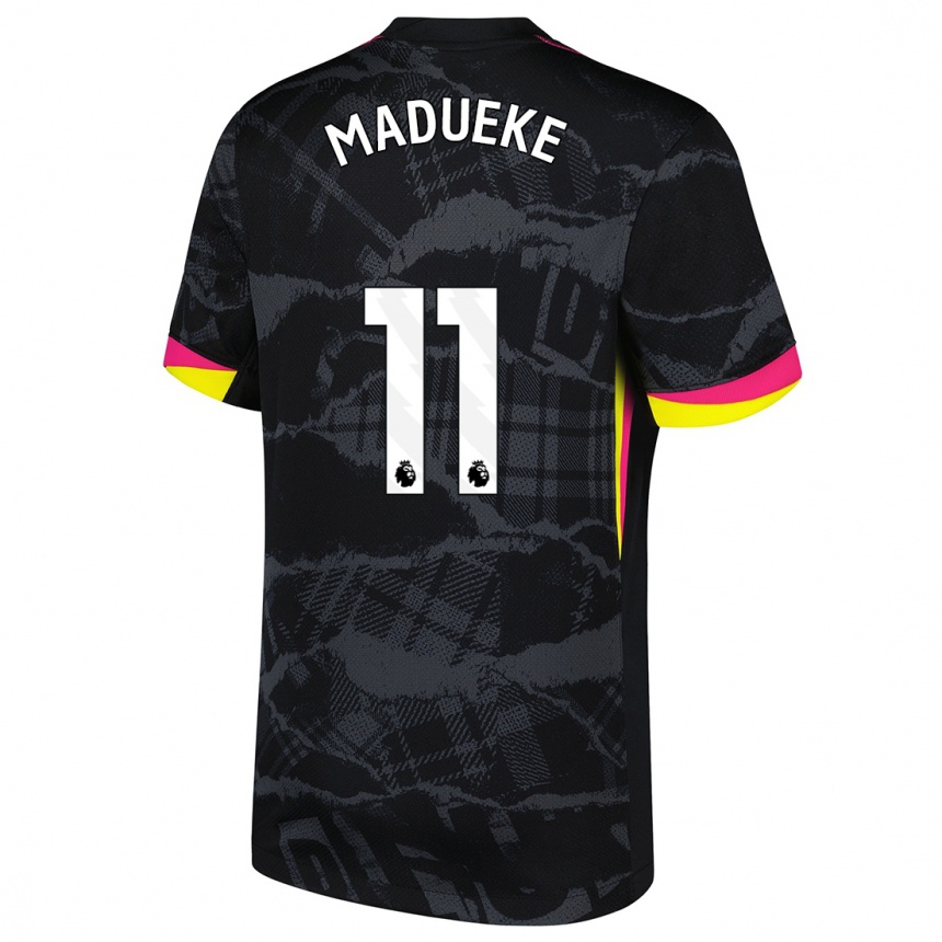 Niño Fútbol Camiseta Noni Madueke #11 Negro Rosa Equipación Tercera 2024/25