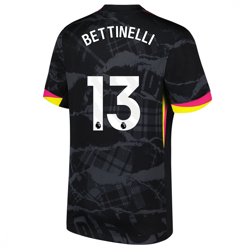 Niño Fútbol Camiseta Marcus Bettinelli #13 Negro Rosa Equipación Tercera 2024/25