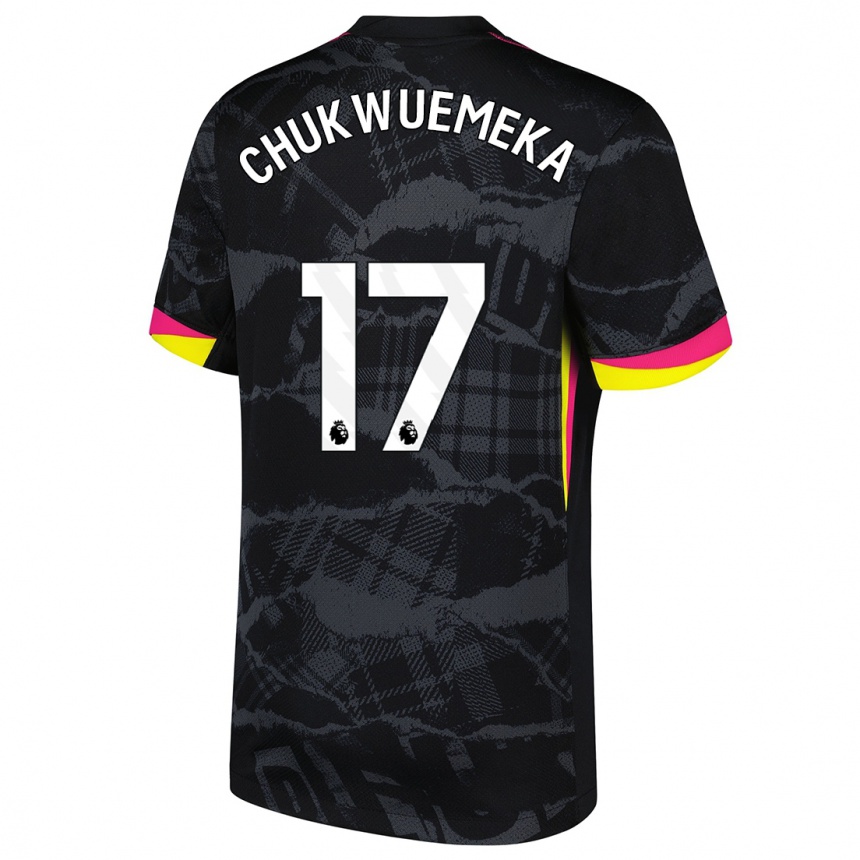 Niño Fútbol Camiseta Carney Chukwuemeka #17 Negro Rosa Equipación Tercera 2024/25