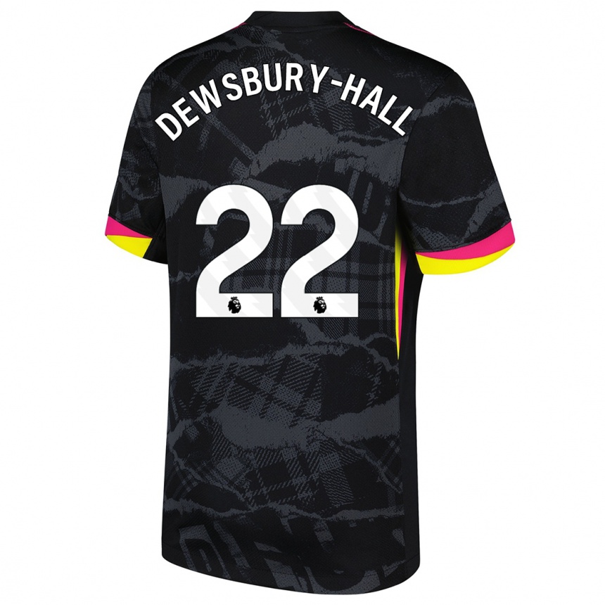 Niño Fútbol Camiseta Kiernan Dewsbury-Hall #22 Negro Rosa Equipación Tercera 2024/25