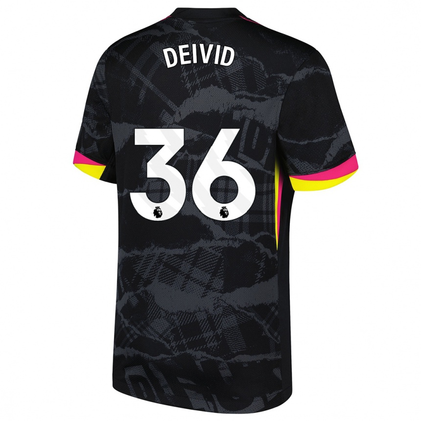 Niño Fútbol Camiseta Deivid Washington #36 Negro Rosa Equipación Tercera 2024/25