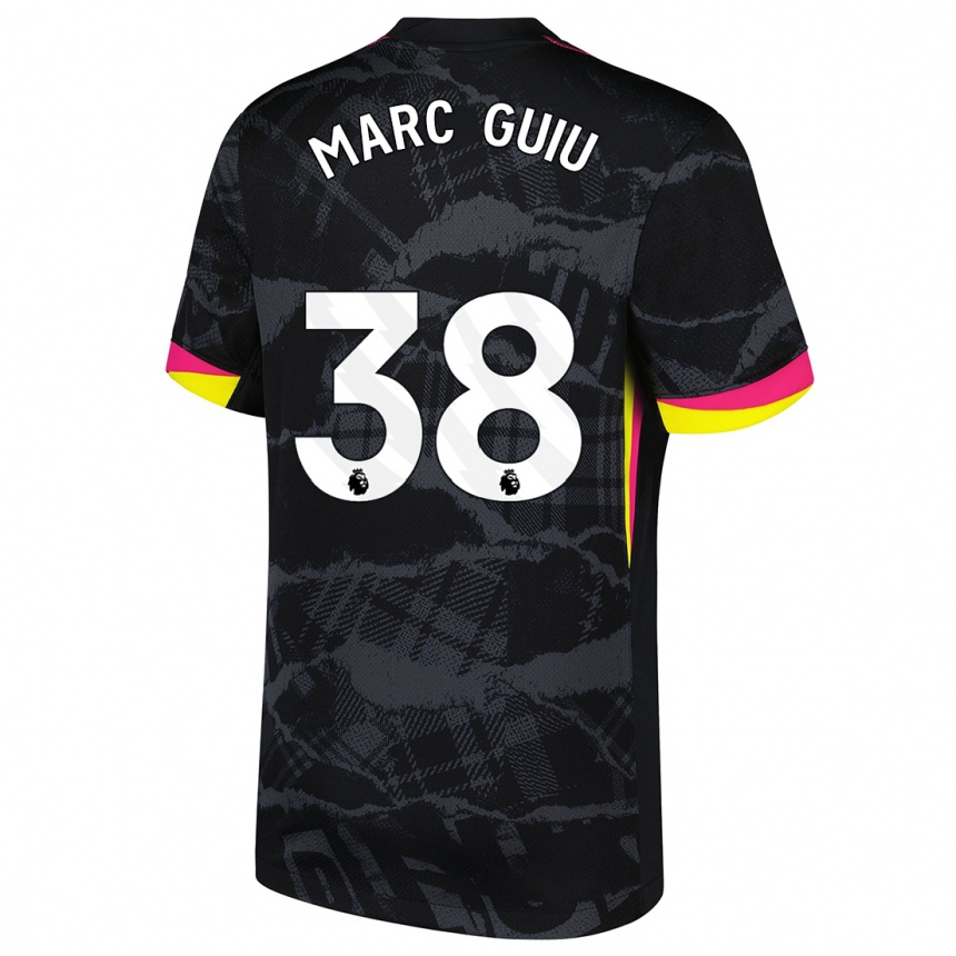 Niño Fútbol Camiseta Marc Guiu #38 Negro Rosa Equipación Tercera 2024/25