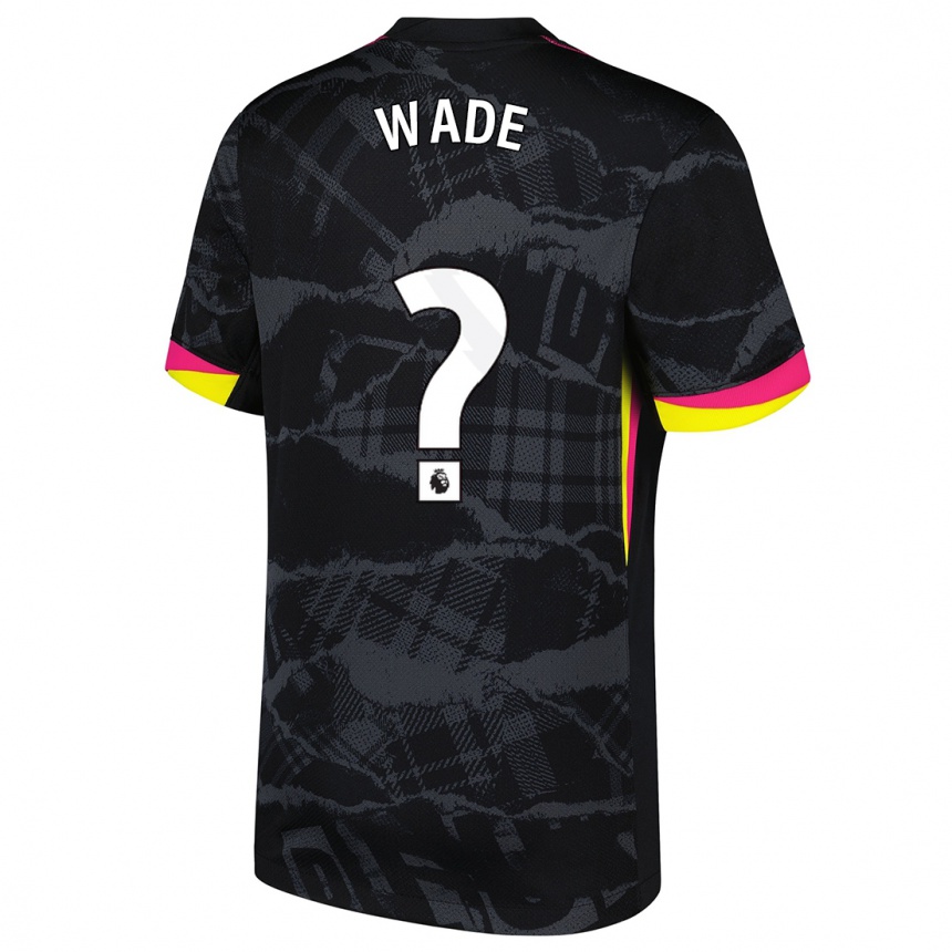 Niño Fútbol Camiseta Shaun Wade #0 Negro Rosa Equipación Tercera 2024/25