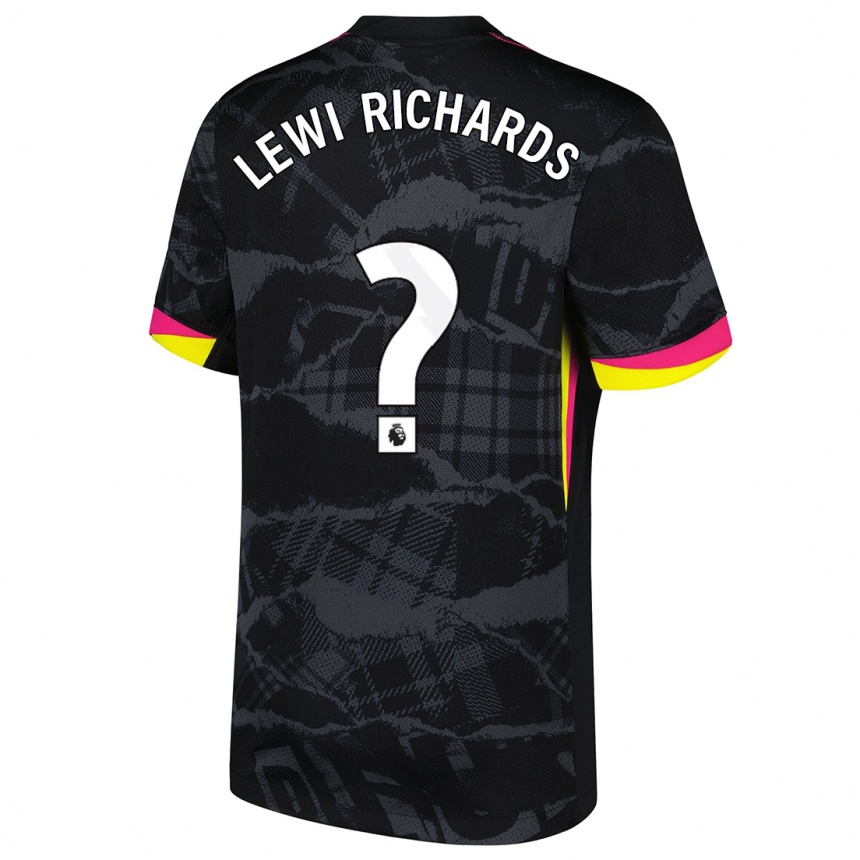 Niño Fútbol Camiseta Lewi Richards #0 Negro Rosa Equipación Tercera 2024/25