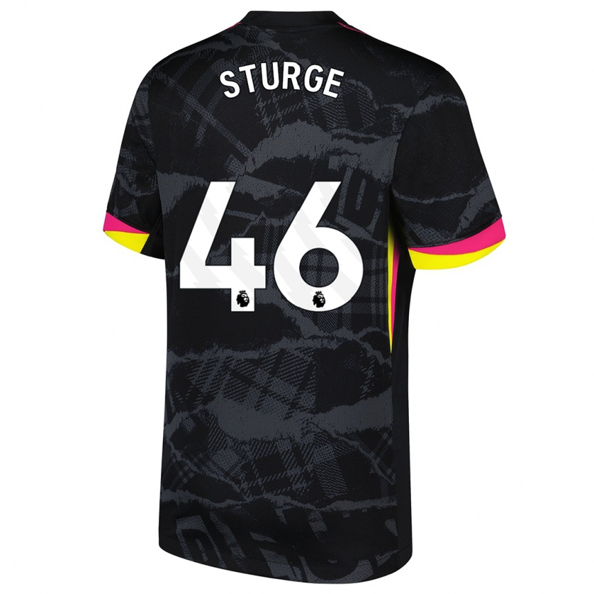 Niño Fútbol Camiseta Zak Sturge #46 Negro Rosa Equipación Tercera 2024/25