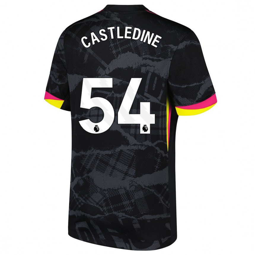 Niño Fútbol Camiseta Leo Castledine #54 Negro Rosa Equipación Tercera 2024/25