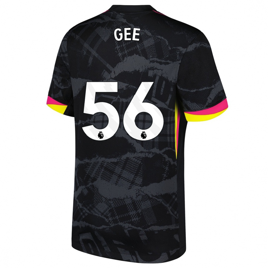 Niño Fútbol Camiseta Billy Gee #56 Negro Rosa Equipación Tercera 2024/25