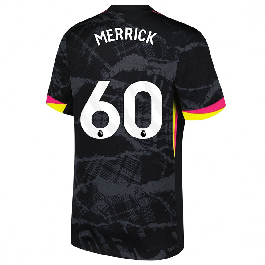 Niño Fútbol Camiseta Max Merrick #60 Negro Rosa Equipación Tercera 2024/25