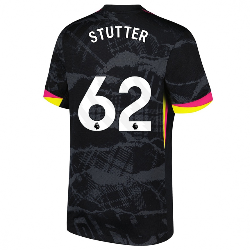 Niño Fútbol Camiseta Ronnie Stutter #62 Negro Rosa Equipación Tercera 2024/25