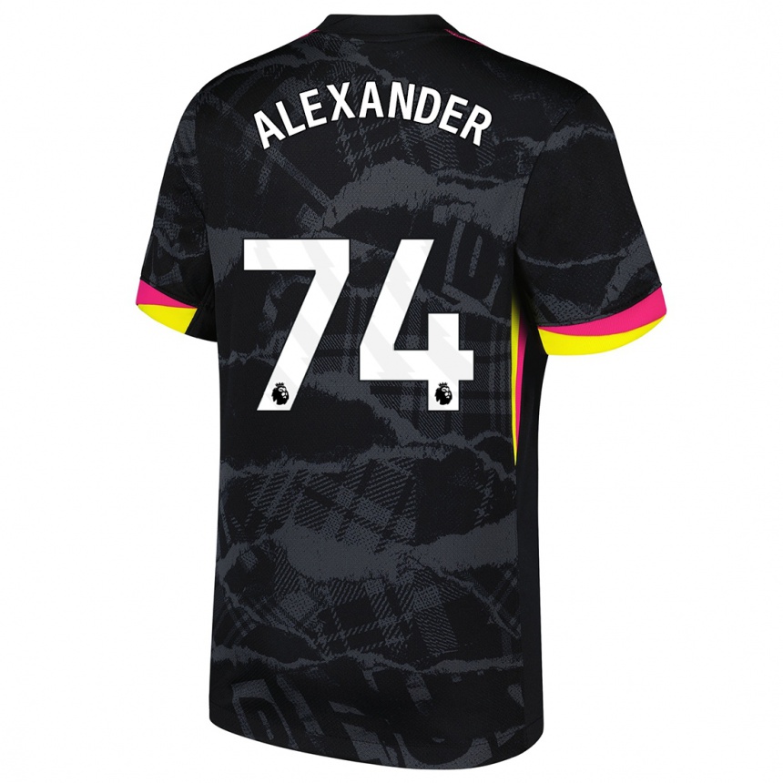 Niño Fútbol Camiseta Reiss-Alexander Russell-Denny #74 Negro Rosa Equipación Tercera 2024/25