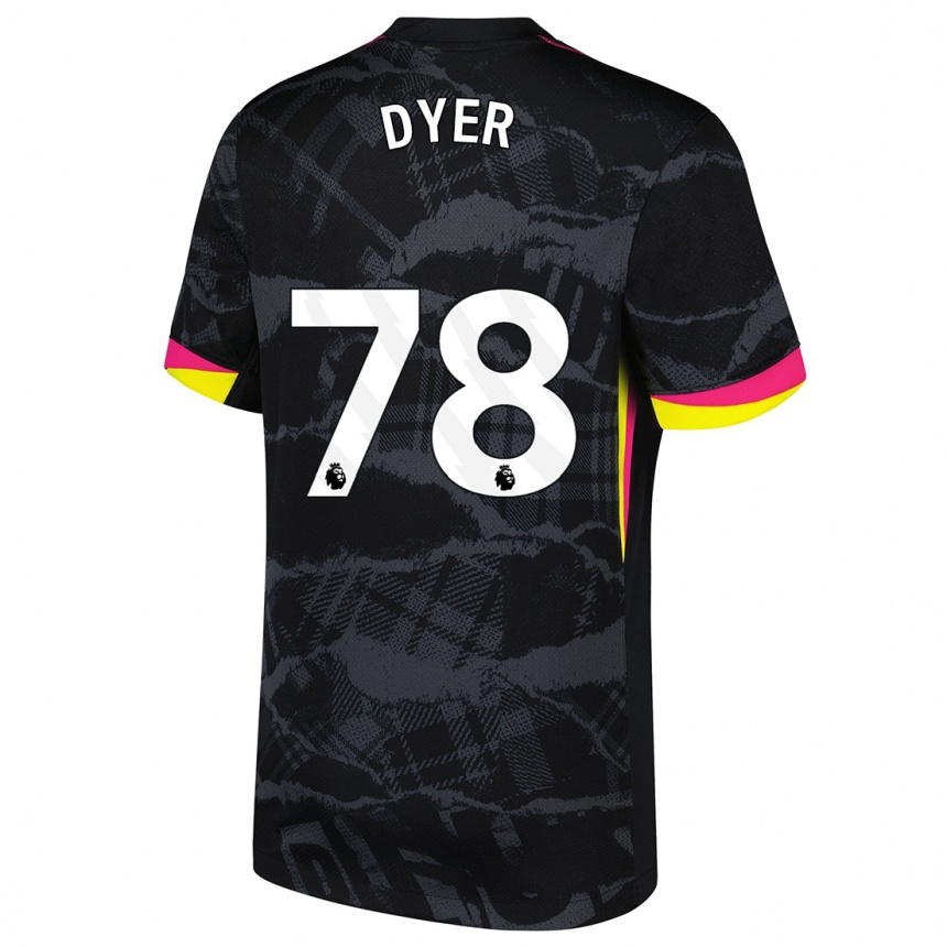 Niño Fútbol Camiseta Kiano Dyer #78 Negro Rosa Equipación Tercera 2024/25