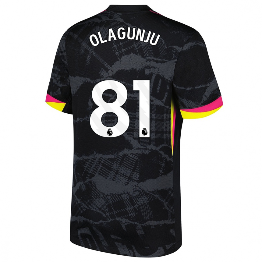 Niño Fútbol Camiseta Saheed Olagunju #81 Negro Rosa Equipación Tercera 2024/25