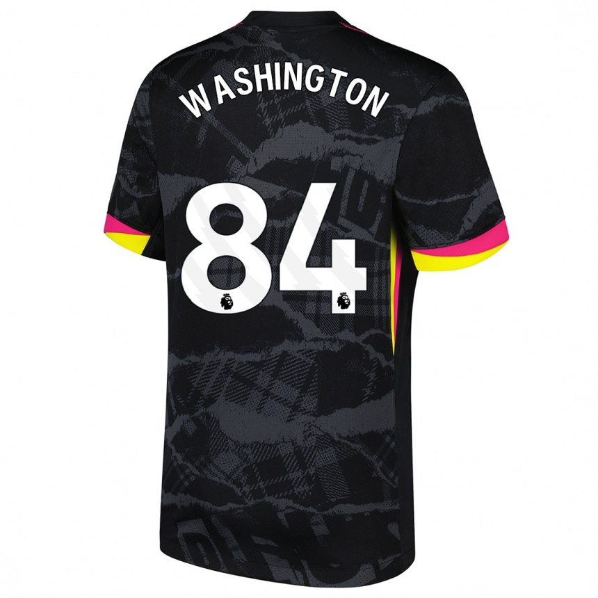 Niño Fútbol Camiseta Marcell Washington #84 Negro Rosa Equipación Tercera 2024/25