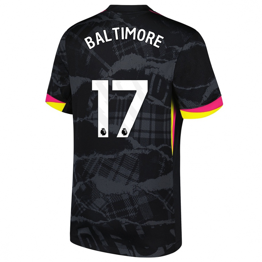 Niño Fútbol Camiseta Sandy Baltimore #17 Negro Rosa Equipación Tercera 2024/25