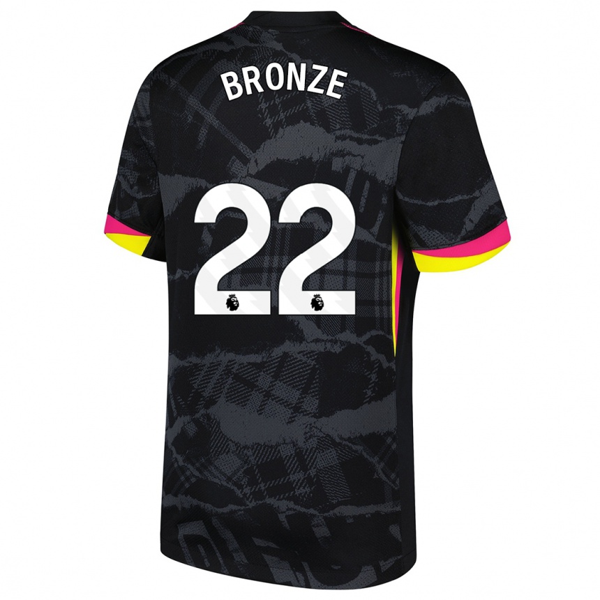 Niño Fútbol Camiseta Lucy Bronze #22 Negro Rosa Equipación Tercera 2024/25