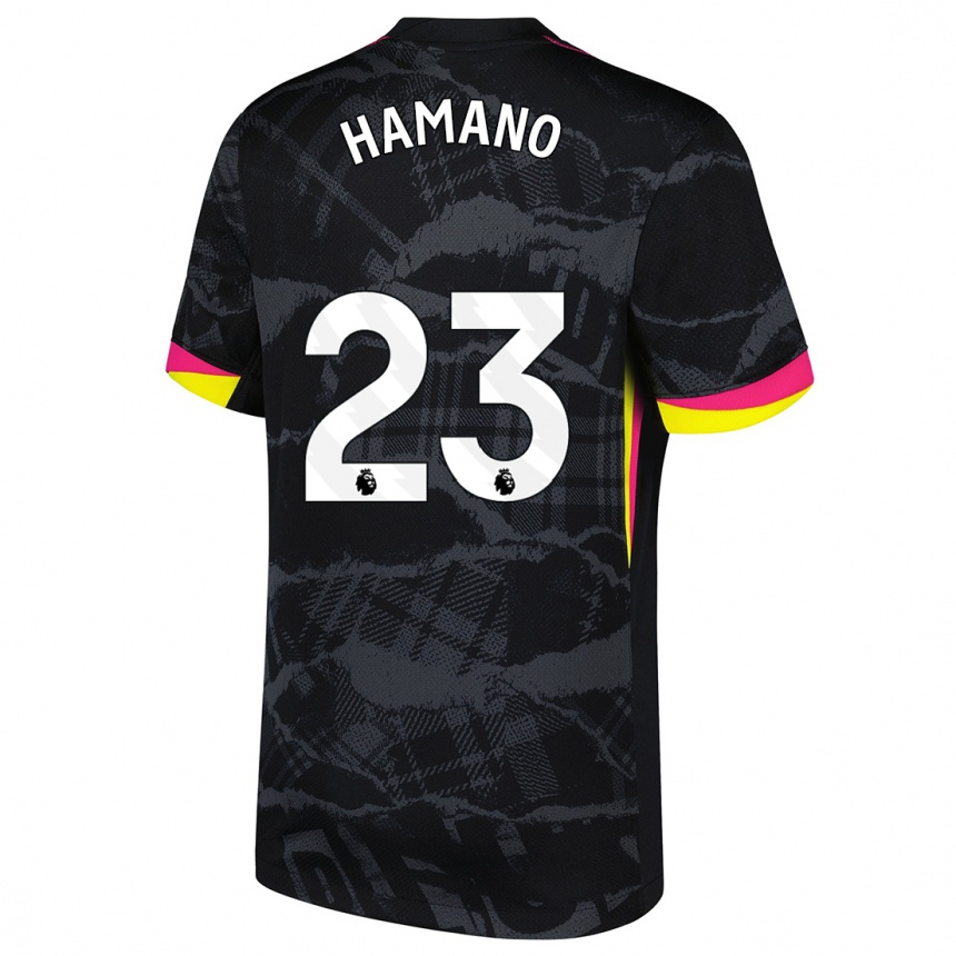 Niño Fútbol Camiseta Maika Hamano #23 Negro Rosa Equipación Tercera 2024/25