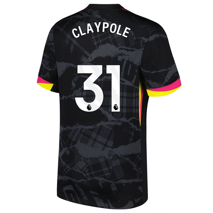 Niño Fútbol Camiseta Aimee Claypole #31 Negro Rosa Equipación Tercera 2024/25