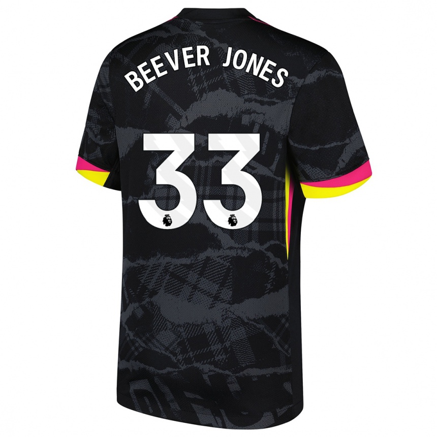 Niño Fútbol Camiseta Aggie Beever-Jones #33 Negro Rosa Equipación Tercera 2024/25