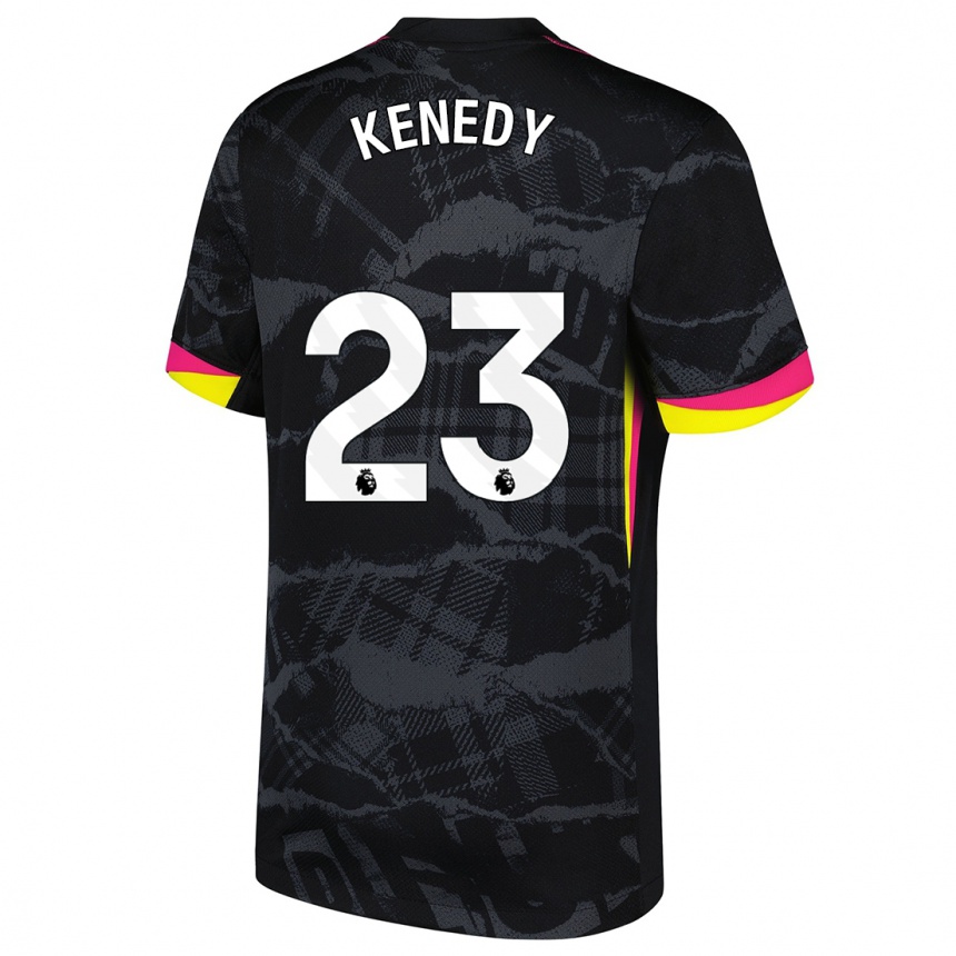 Niño Fútbol Camiseta Robert Kenedy #23 Negro Rosa Equipación Tercera 2024/25