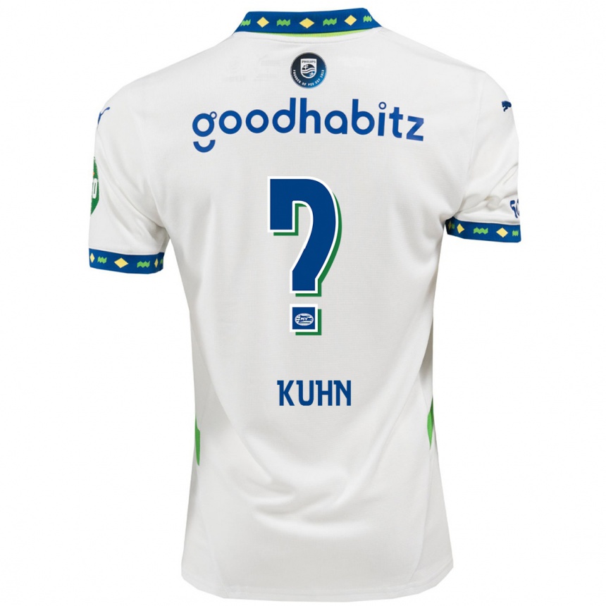 Niño Fútbol Camiseta Wessel Kuhn #0 Blanco Azul Oscuro Equipación Tercera 2024/25