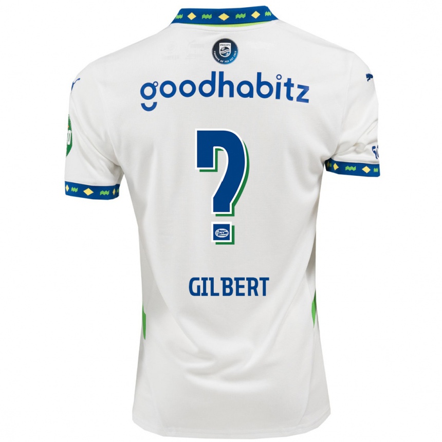 Niño Fútbol Camiseta Dantaye Gilbert #0 Blanco Azul Oscuro Equipación Tercera 2024/25