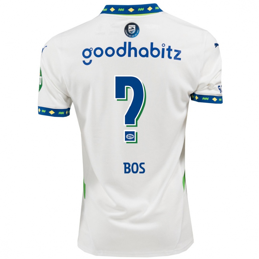 Niño Fútbol Camiseta Floris Bos #0 Blanco Azul Oscuro Equipación Tercera 2024/25