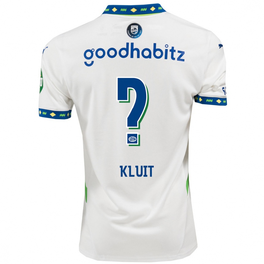 Niño Fútbol Camiseta Fabio Kluit #0 Blanco Azul Oscuro Equipación Tercera 2024/25