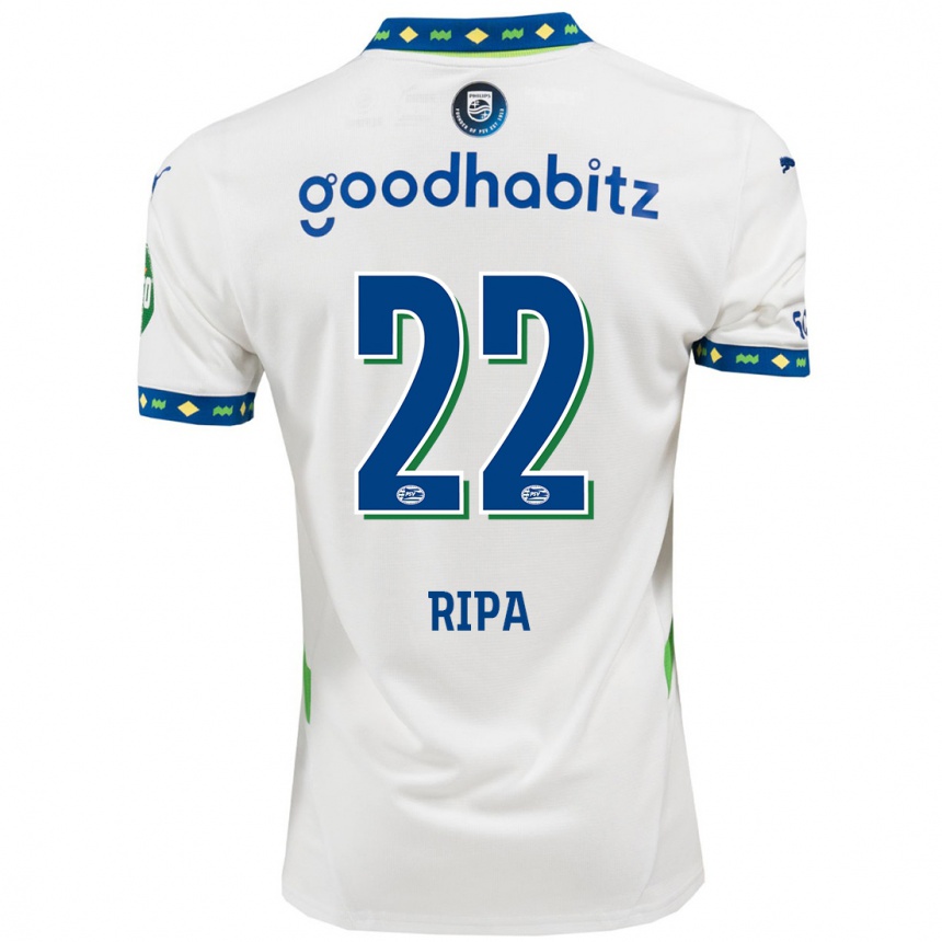 Niño Fútbol Camiseta Chimera Ripa #22 Blanco Azul Oscuro Equipación Tercera 2024/25