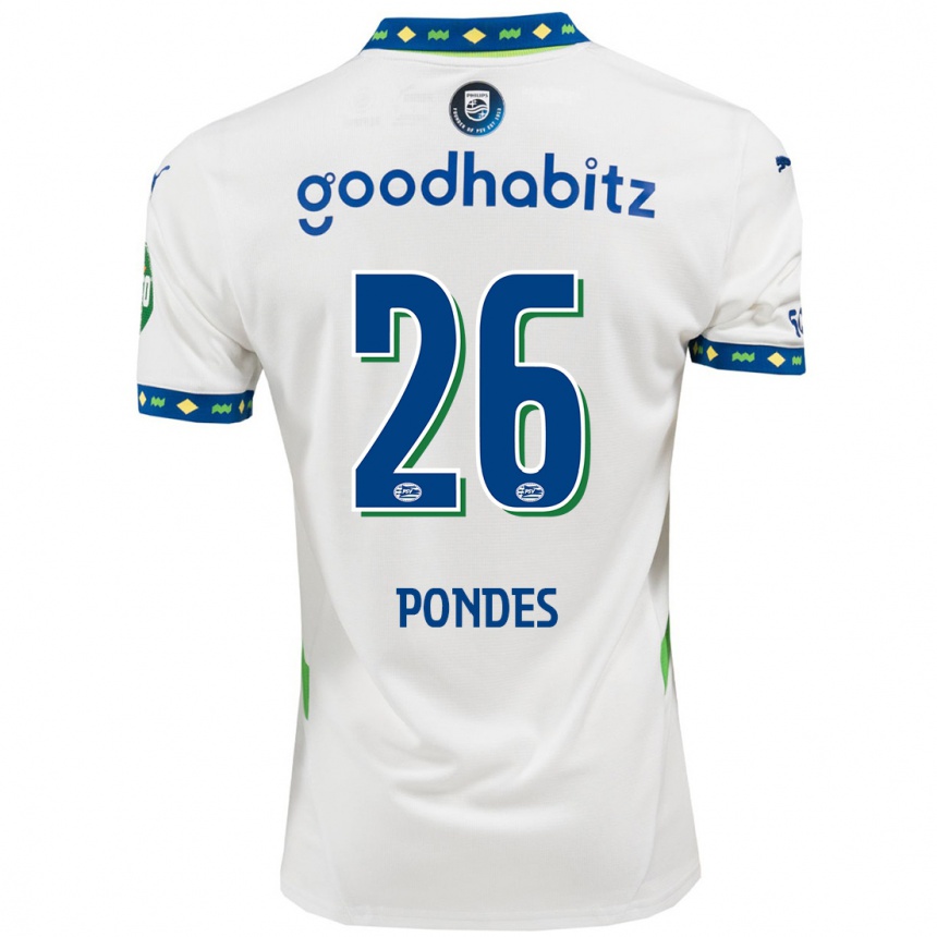 Niño Fútbol Camiseta Moon Pondes #26 Blanco Azul Oscuro Equipación Tercera 2024/25