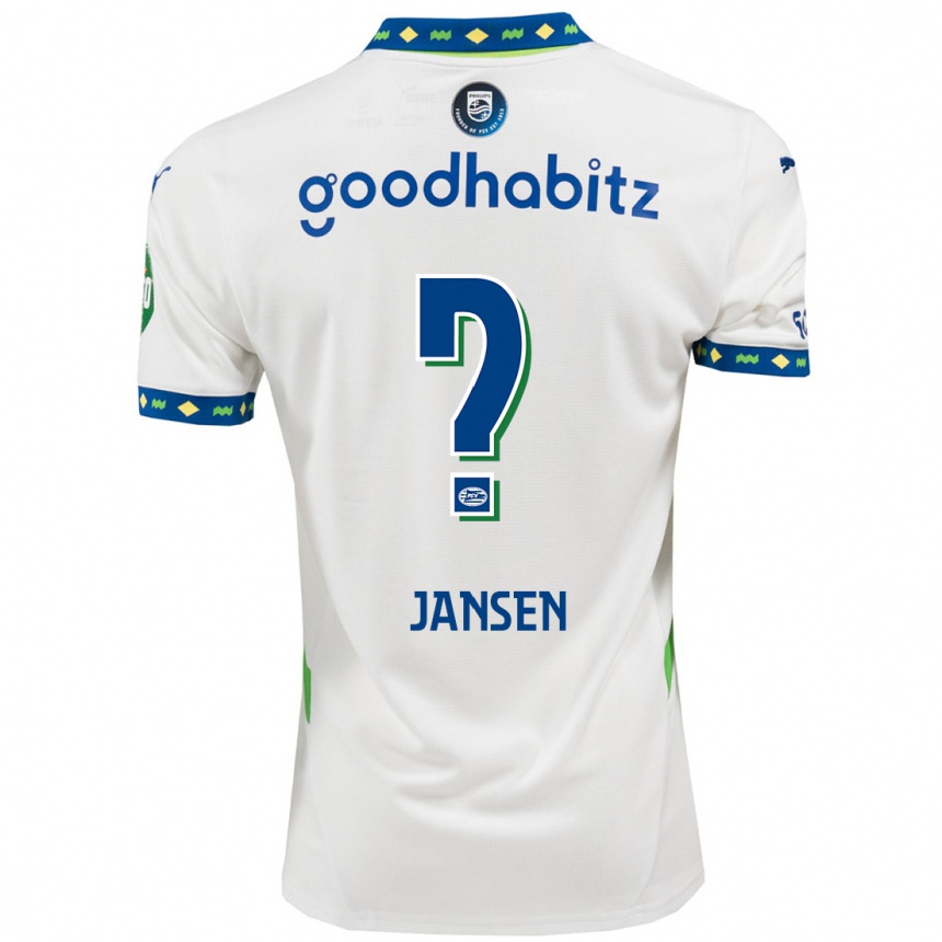 Niño Fútbol Camiseta Koen Jansen #0 Blanco Azul Oscuro Equipación Tercera 2024/25