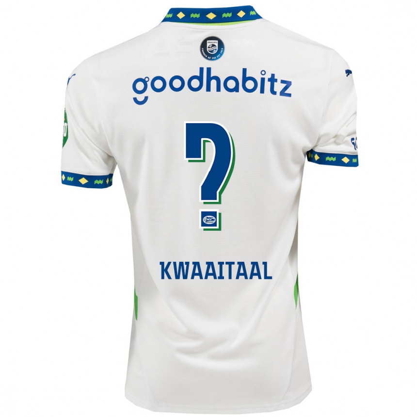 Niño Fútbol Camiseta Julian Kwaaitaal #0 Blanco Azul Oscuro Equipación Tercera 2024/25