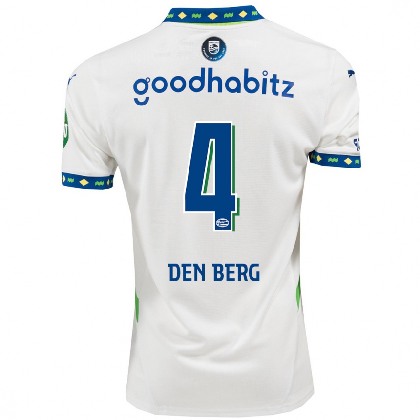 Niño Fútbol Camiseta Mandy Van Den Berg #4 Blanco Azul Oscuro Equipación Tercera 2024/25