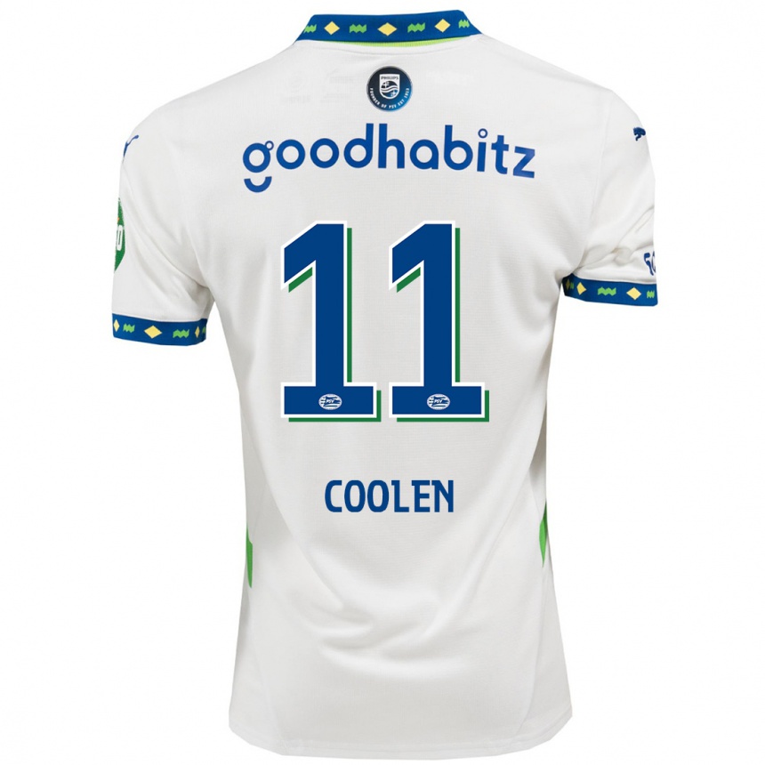 Niño Fútbol Camiseta Nadia Coolen #11 Blanco Azul Oscuro Equipación Tercera 2024/25