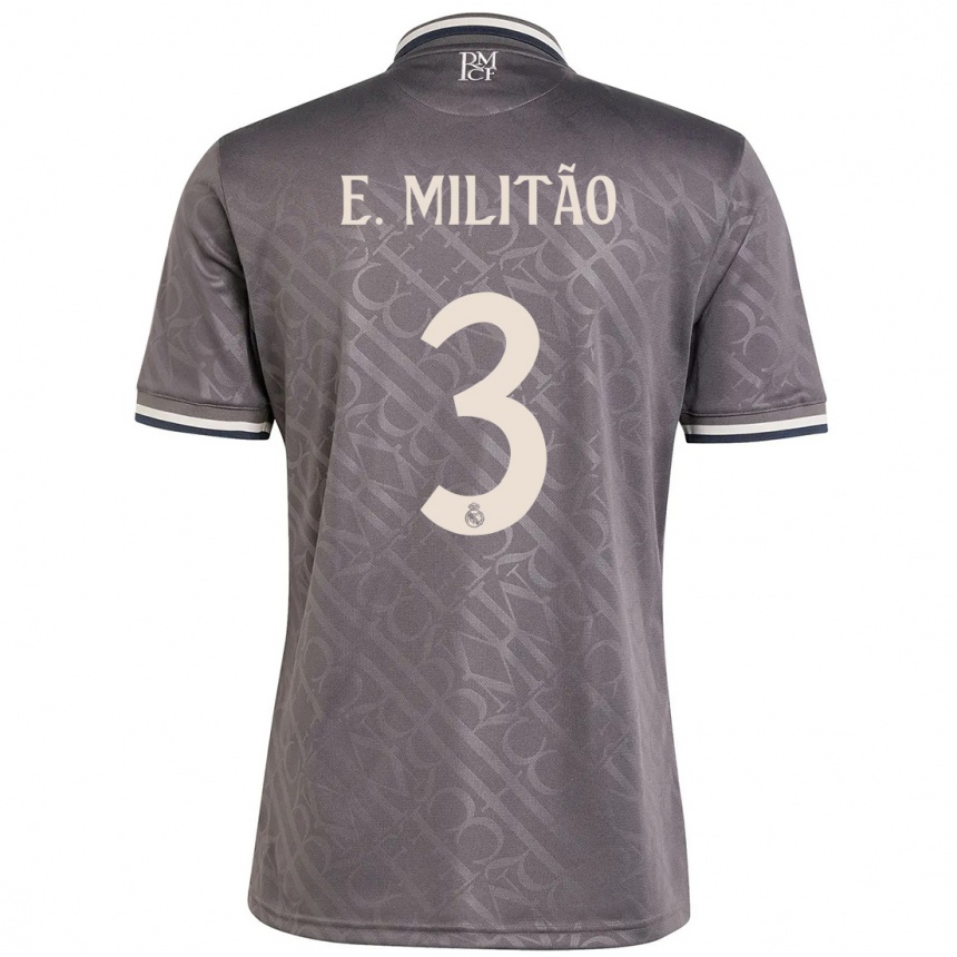 Niño Fútbol Camiseta Eder Militao #3 Carbón Equipación Tercera 2024/25