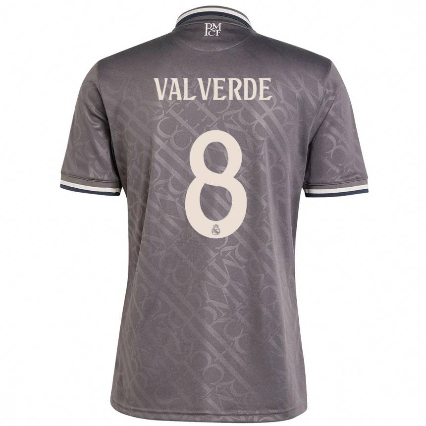 Niño Fútbol Camiseta Federico Valverde #8 Carbón Equipación Tercera 2024/25